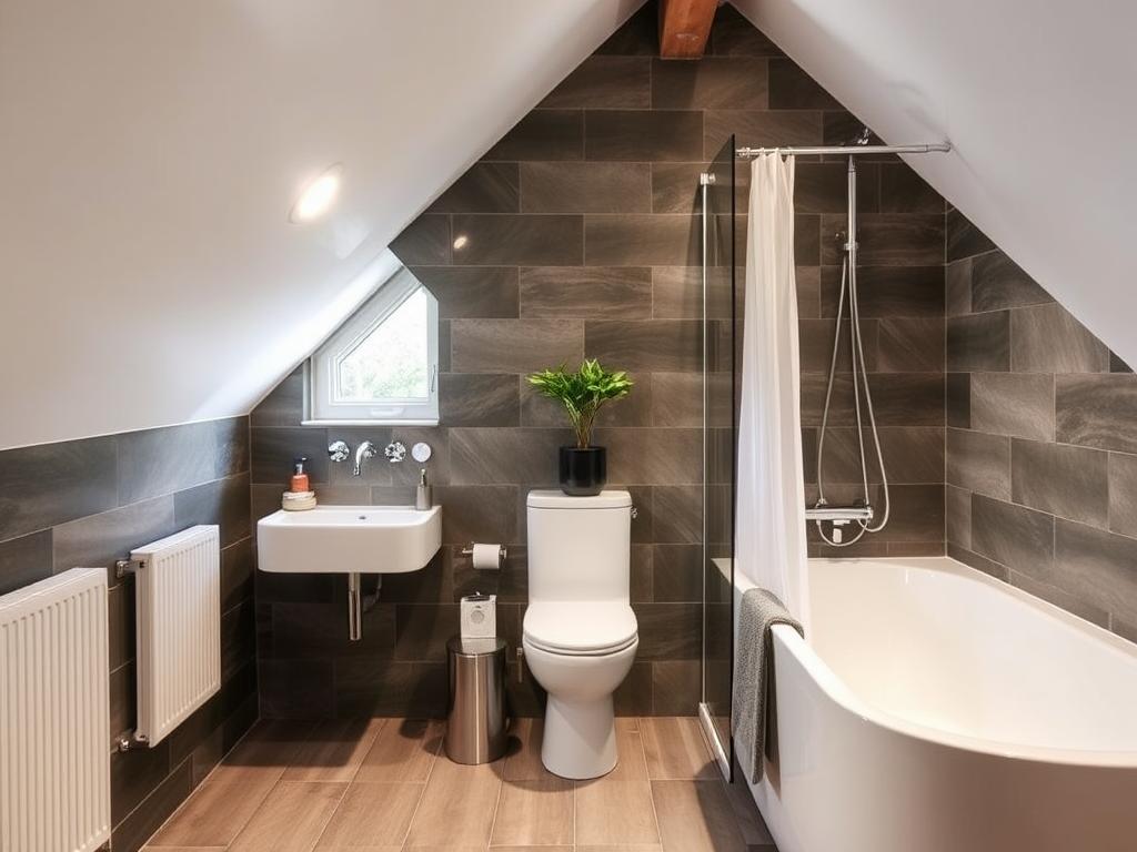 Alternative Wandgestaltung statt Fliesen im Dachgeschossbad