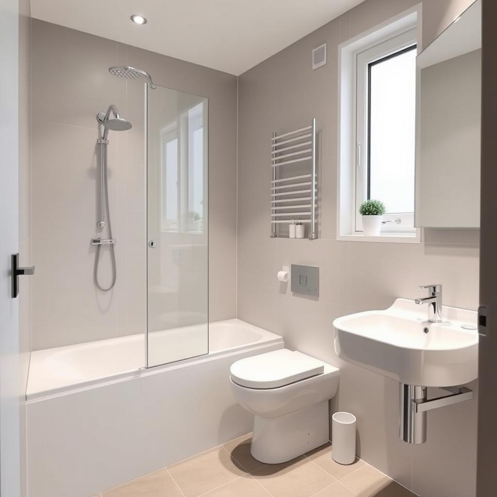 Badezimmer in einem Neubau in Heidelberg-Kirchheim