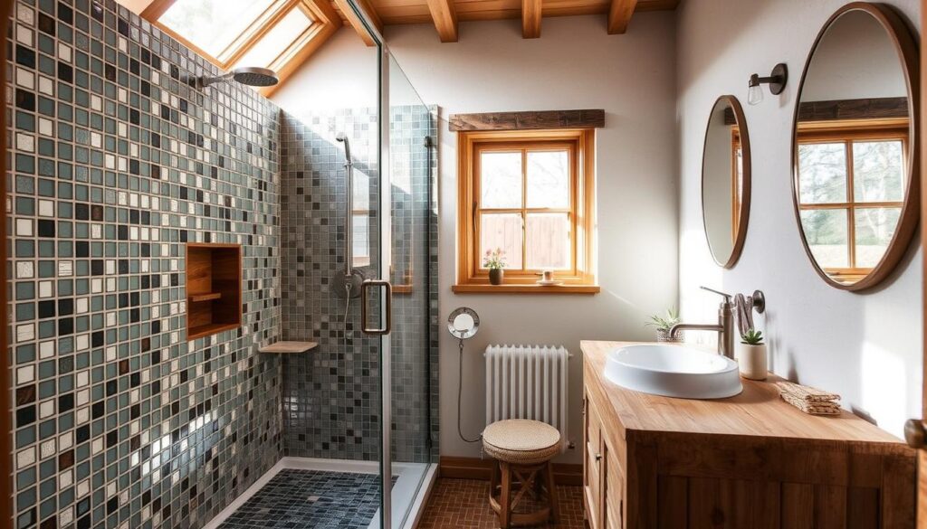 Beispiel eines nachhaltigen Bades mit Recyclingmaterialien in einem Dessau-Roßlauer Mehrfamilienhaus