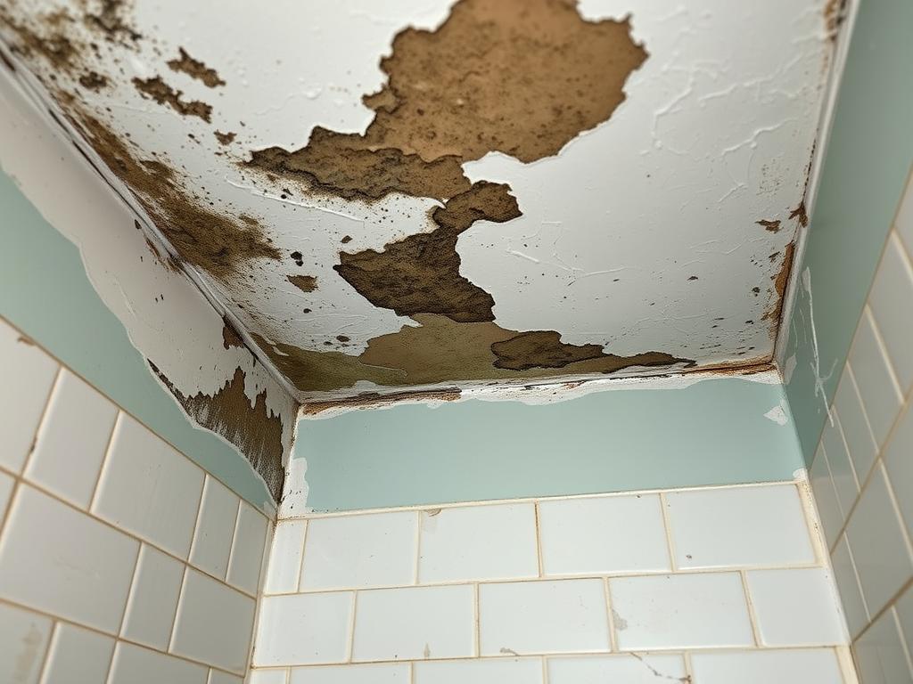 Feuchtigkeitsschäden in einem typischen Trierer Badezimmer