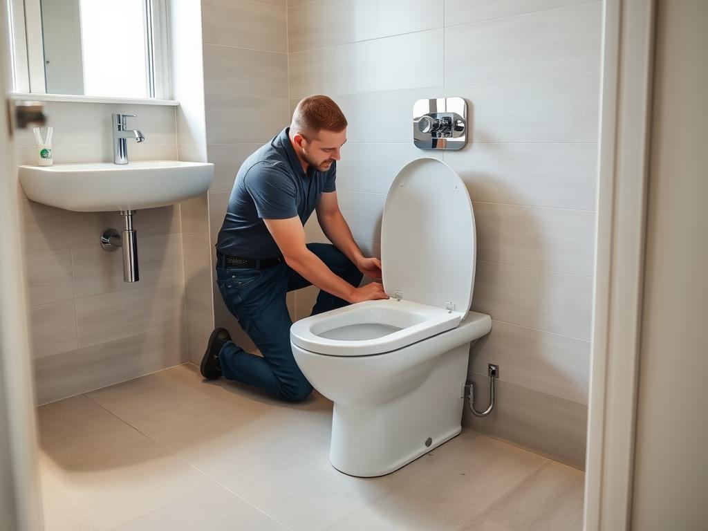 Installation eines Stand-WCs in einem Badezimmer in Osnabrück