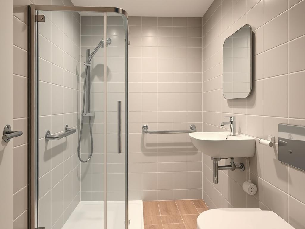 Kleines barrierefreies Badezimmer in Magdeburg mit optimaler Raumnutzung Kleines barrierefreies Badezimmer in Magdeburg mit optimaler Raumnutzung