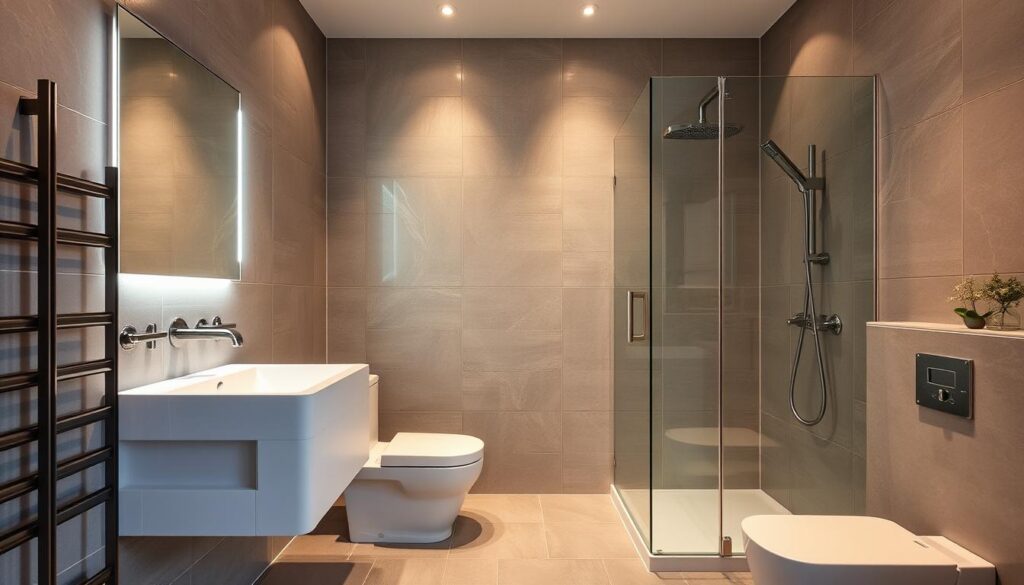 Komplettsanierung eines Badezimmers in Paderborn mit neuen Fliesen und Sanitärobjekten