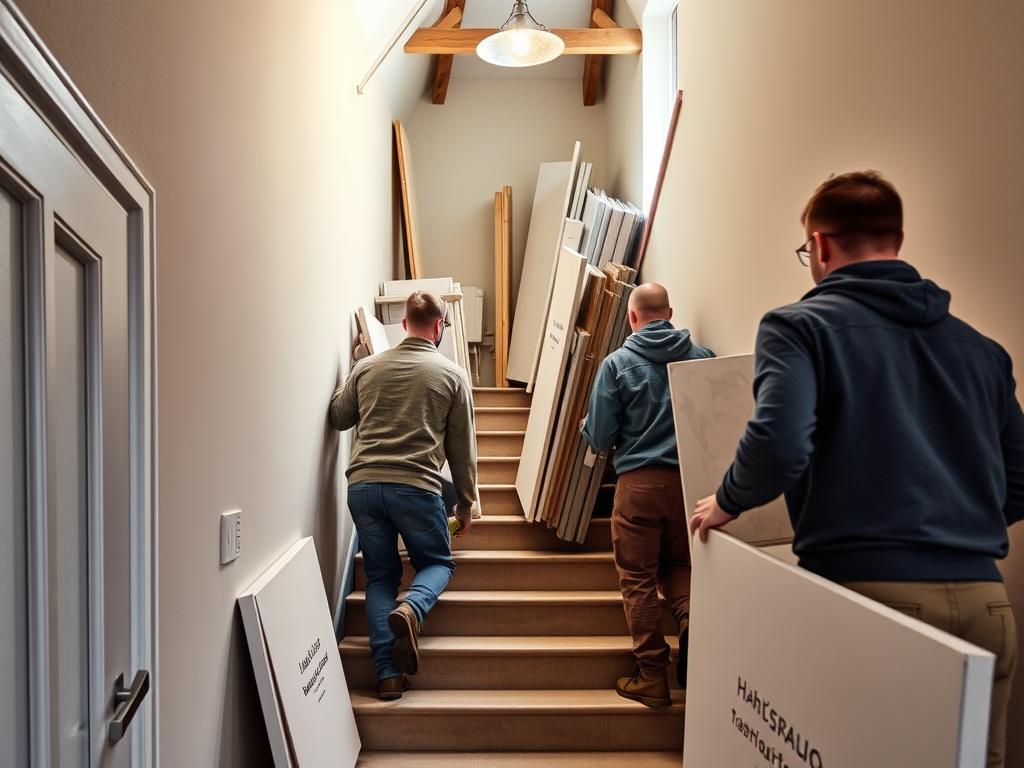 Logistische Herausforderungen beim Transport von Materialien ins Dachgeschoss in Hannover