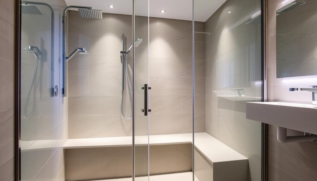 Luxuriöse Großraumdusche mit Komfort-Features in Bad Ludwigsburg