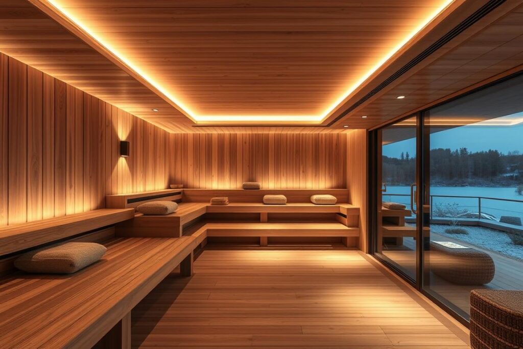 Luxuriöse Saunalandschaft in einem Premium-Wellnessbad bei Regensburg