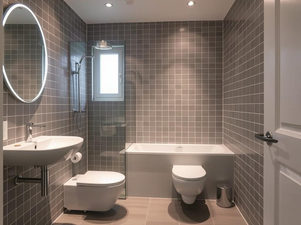 Mittlere Badrenovierung mit neuen Sanitärobjekten in Leipzig