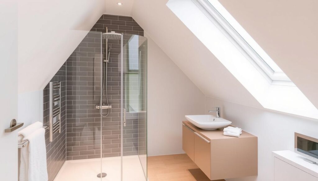 Modernes Badezimmer mit Dachschräge in Sindelfingen