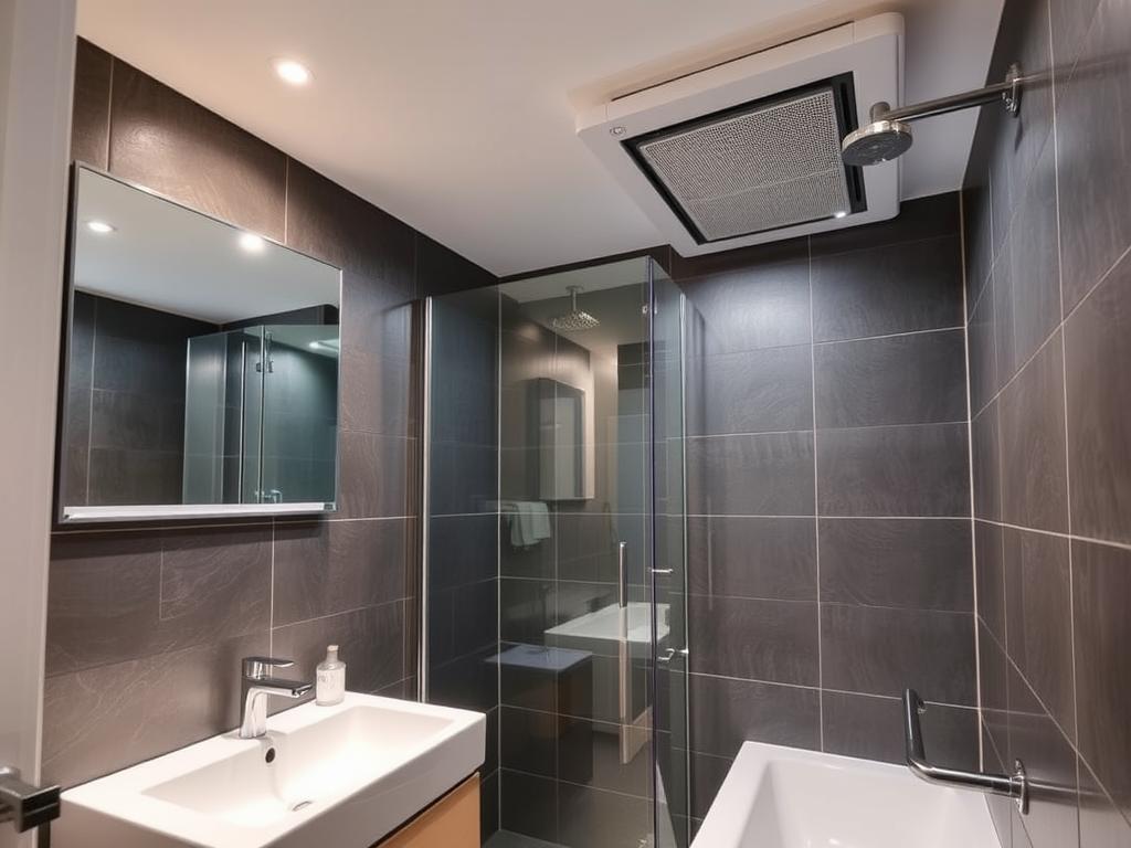 Modernes Badezimmer mit Energiespar-Lüfter in Offenbach am Main