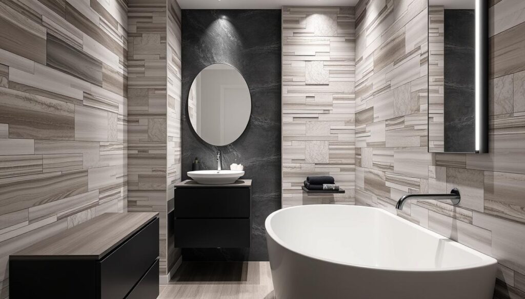 Modernes Badezimmer mit hochwertigen Fliesen in Oldenburg