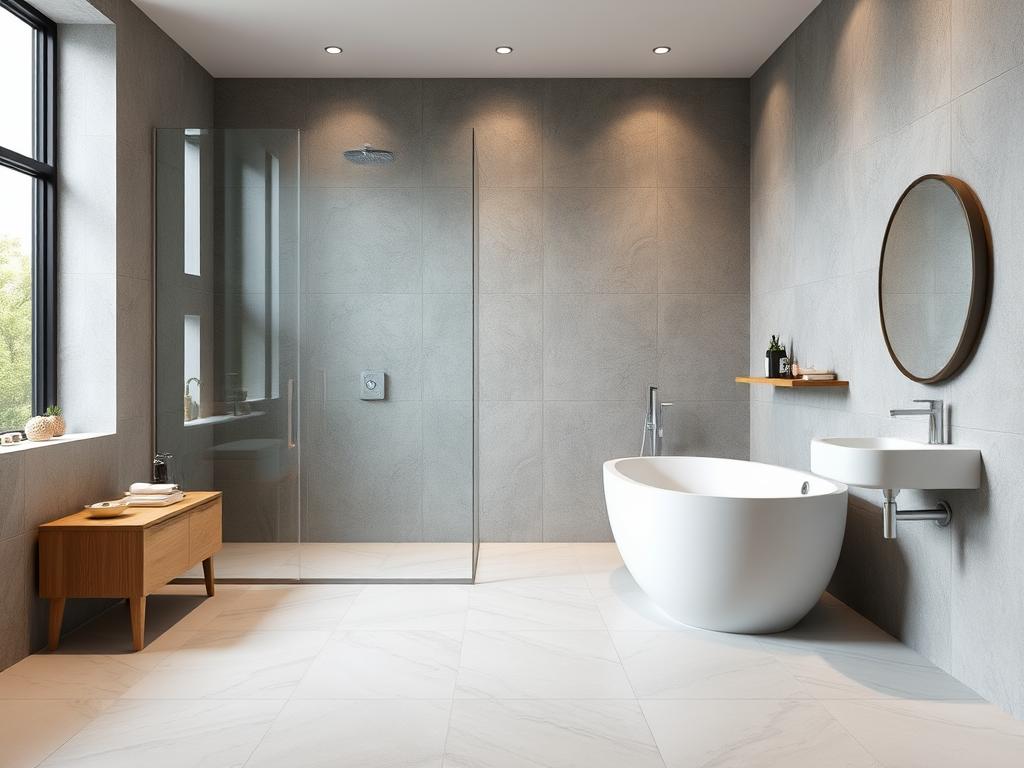 Modernes Nasszellen-Konzept in einem Essener Badezimmer Modernes Nasszellen-Konzept in einem Essener Badezimmer