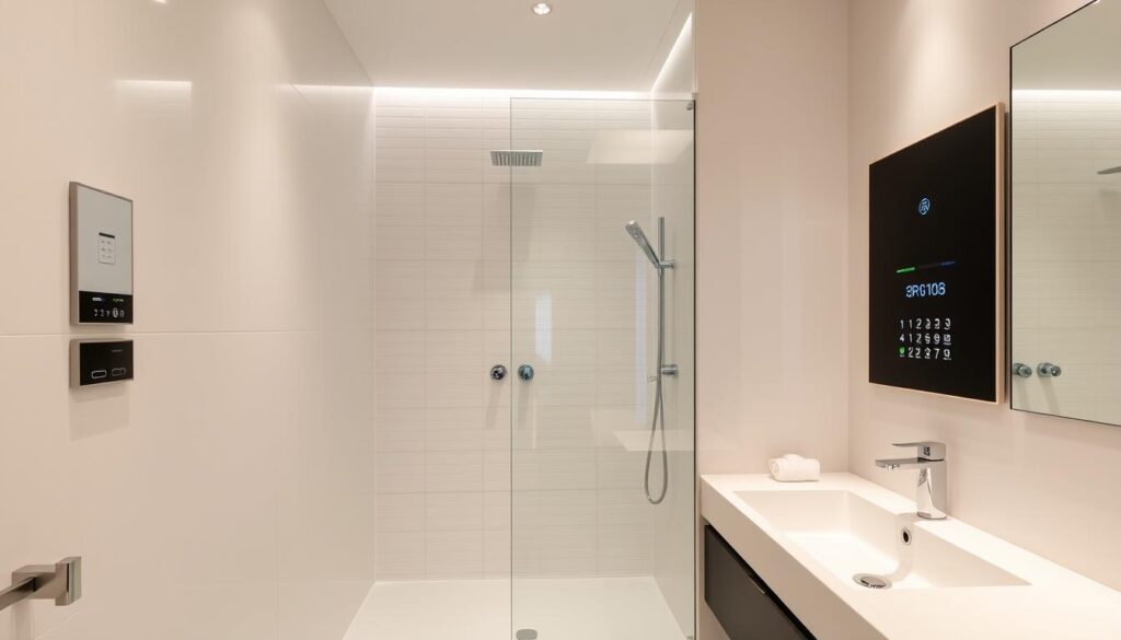 Modernes Smart-Home-Bad mit digitalen Steuerungselementen in Mainz