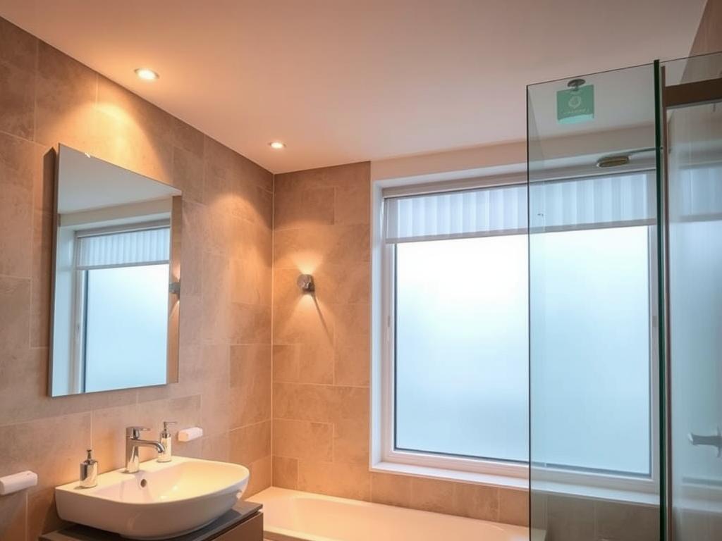 Optimiertes Tageslichtbad mit Sichtschutz und ergänzender Beleuchtung in Bottrop