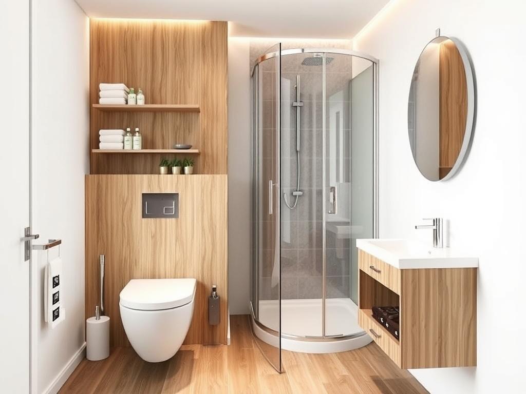 Platzsparende Lösungen für ein 4 m² Badezimmer in Augsburg