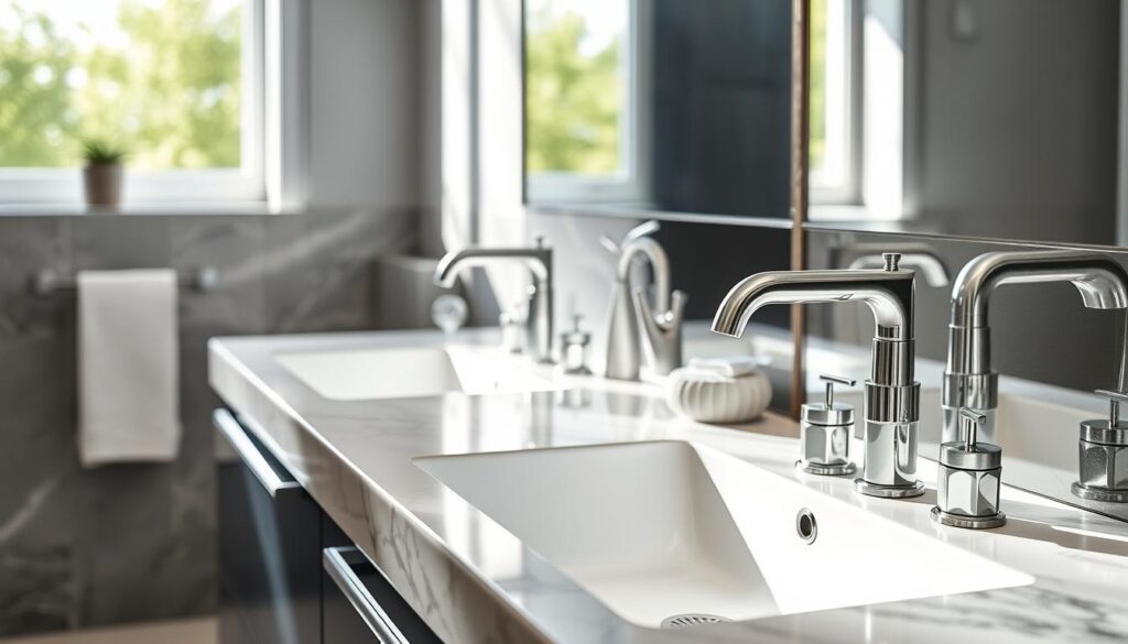 Premium Armaturen im Bad Würzburg mit eleganter Gestaltung und hochwertigen Materialien