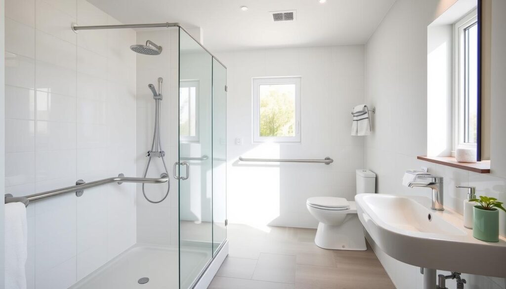 Seniorengerechtes Bad mit ebenerdiger Dusche in Ulm