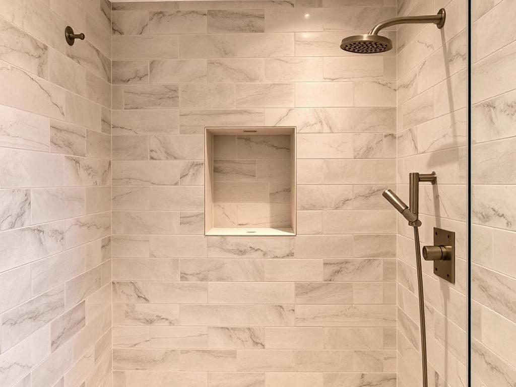 Traditionelle Fliesenverkleidung in einer Dusche in Gera