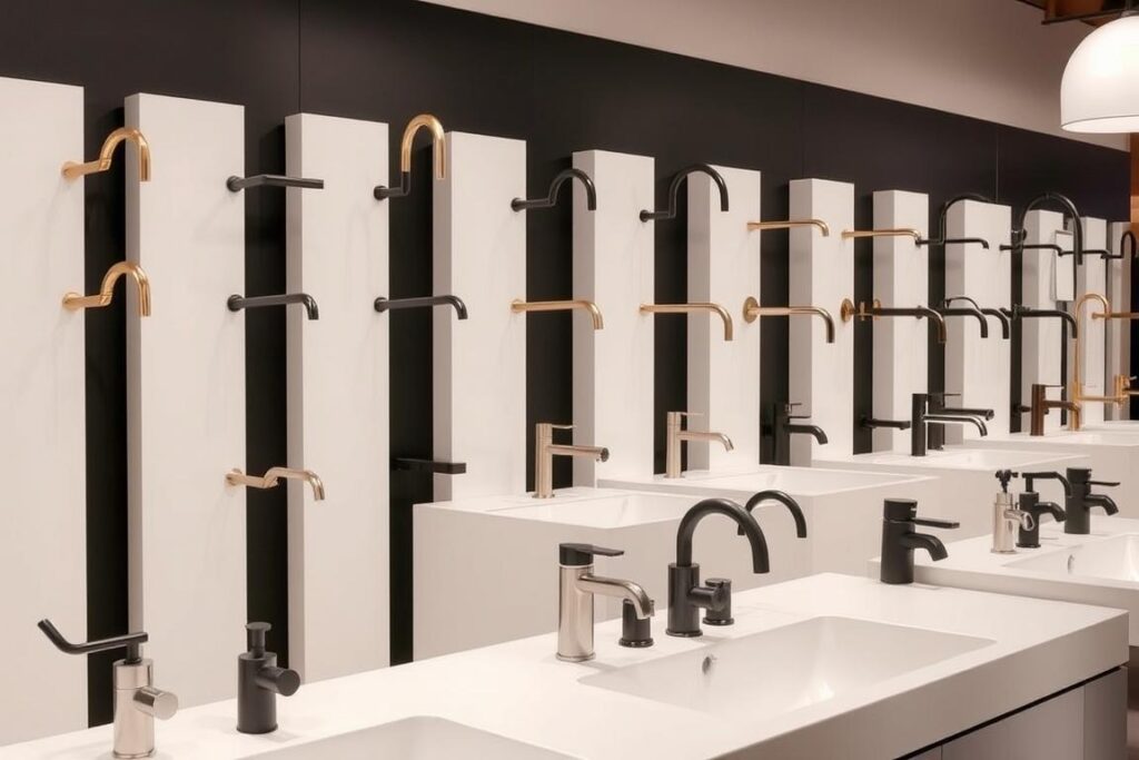 Verschiedene Designlinien von Premium Armaturen im Bad Würzburg