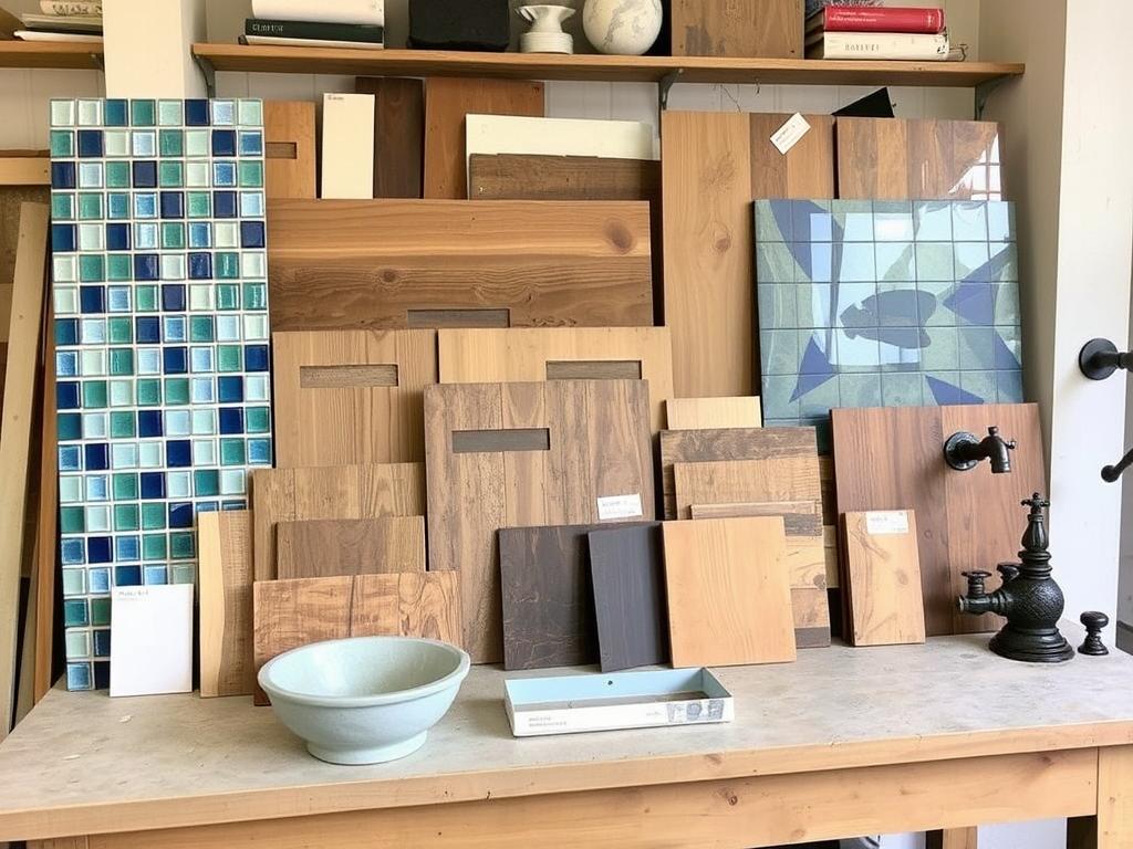 Verschiedene Recyclingmaterialien für ein nachhaltiges Bad in Dessau-Roßlau